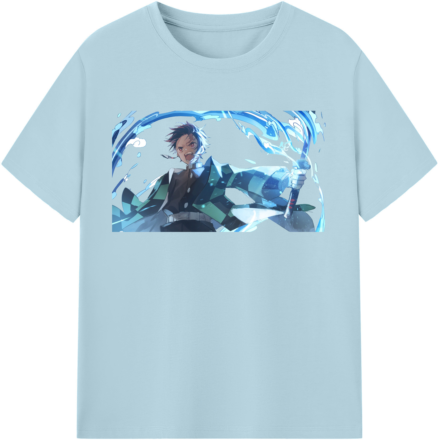 （画像用） 鬼滅の刃 竈門 炭治郎／かまど たんじろう Kamado Tanjirou 綿100％半袖Tシャツ（フロントプリント）